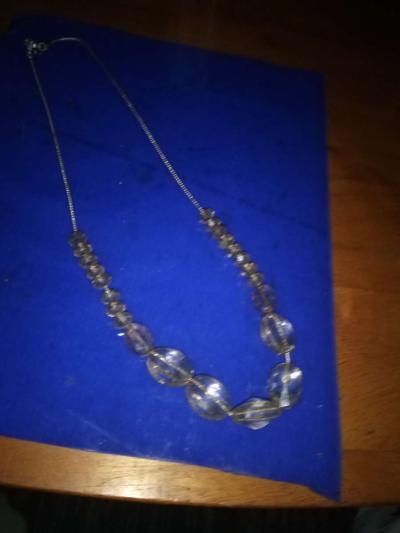 70s Crystal Necklace on chain - Thumbnail 6