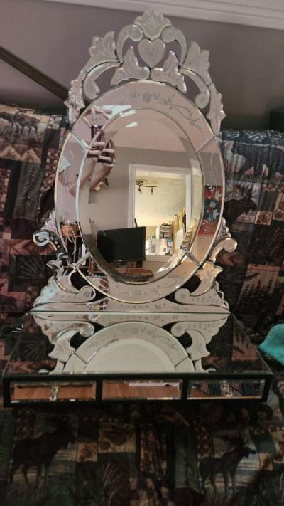 vintage venetian mirror  vanity - Thumbnail 4