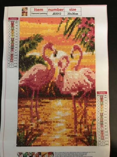 finished diamond paint flamingos - Thumbnail 2