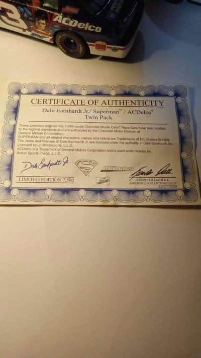 Dale Earnhardt Jr Brookfield superman and ac Delco cars - Thumbnail 4