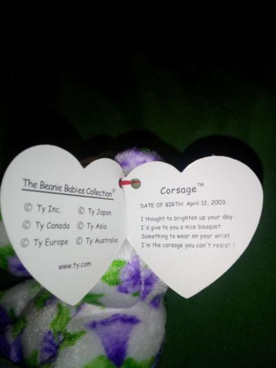2002 Ty beanie babies corsage mint condition selling collect
