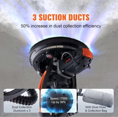 Drywall Sander 900W Electric Sander with 12 Sanding Discs Va - Thumbnail 4