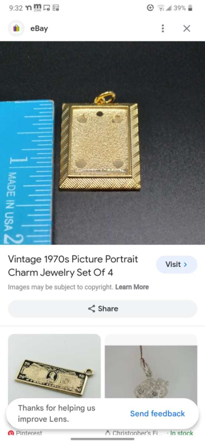 vintage 1970s portrait charm - Thumbnail 3