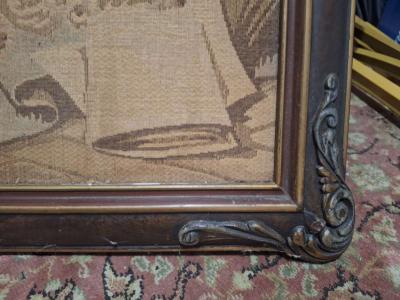 19th Century cloth etching beautiful framed - Thumbnail 5