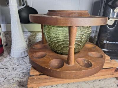Vintage 1960s Fairfax Tobacco Humidor and Walnut Pipe Stand - Thumbnail 2