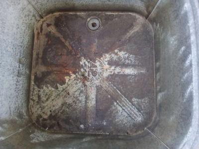 Vintage Wheeling Galvanized Double Wash Tub Stand - Thumbnail 5