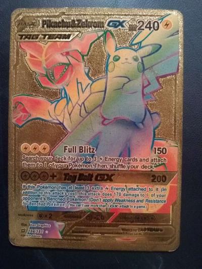 Gold Foil Pikachu  Zekrom GX 184181 Tag Team - New Caney, Texas