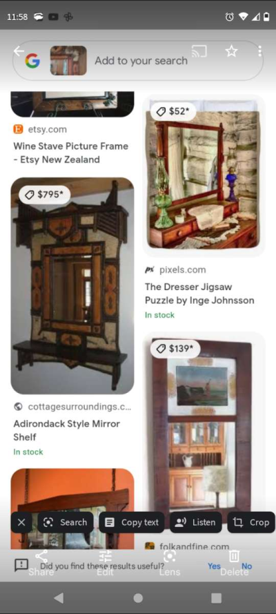 Adirondack style mirror shelf - Thumbnail 2