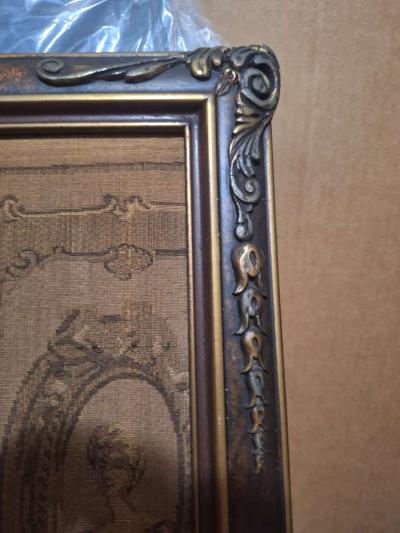 19th Century cloth etching beautiful framed - Thumbnail 4