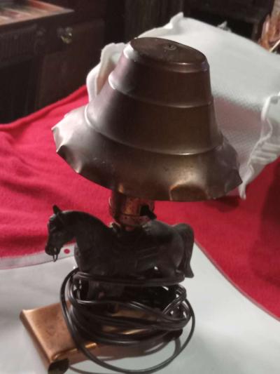 antique copper horse lamp - Thumbnail 3