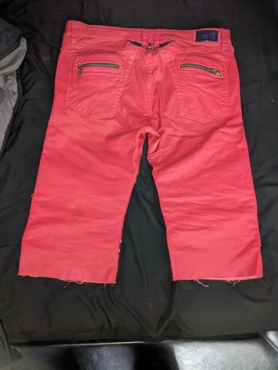 Designer Robins Jean Red Biker Shorts - Thumbnail 2