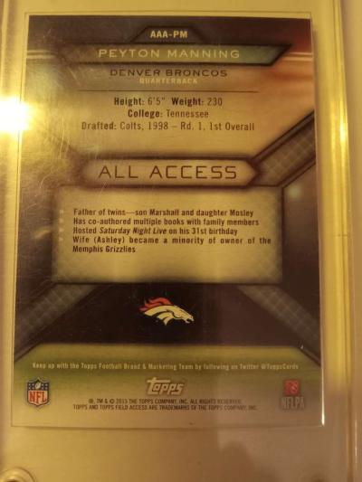 autographed Peyton manning Denver broncos card - Thumbnail 4