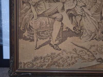 19th Century cloth etching beautiful framed - Thumbnail 2