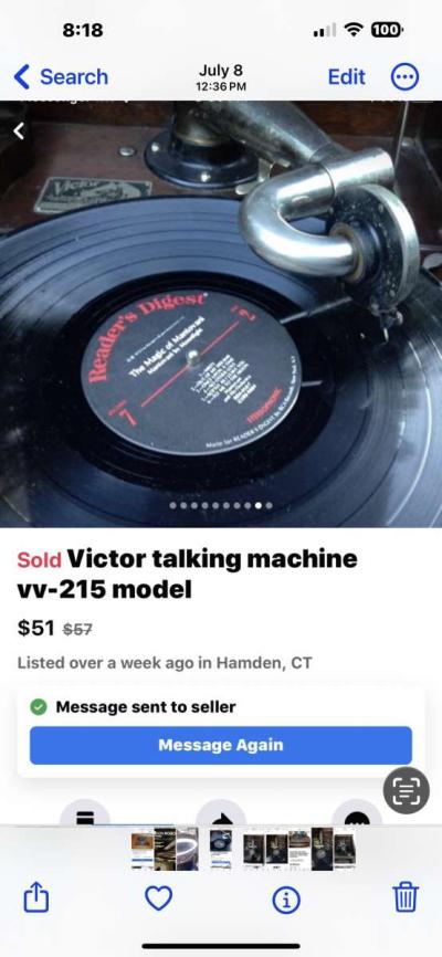 1914 RCA record player vintage - Thumbnail 5