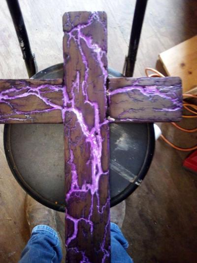 fractal burned hand made tables crosses signs - Thumbnail 3