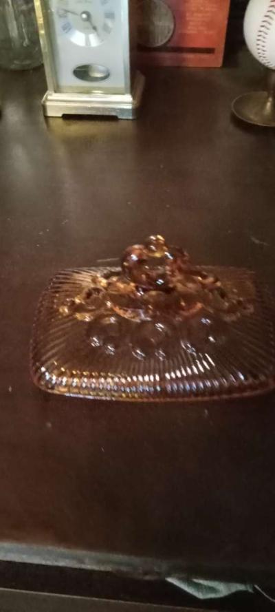 antique amber candy dish - Thumbnail 2