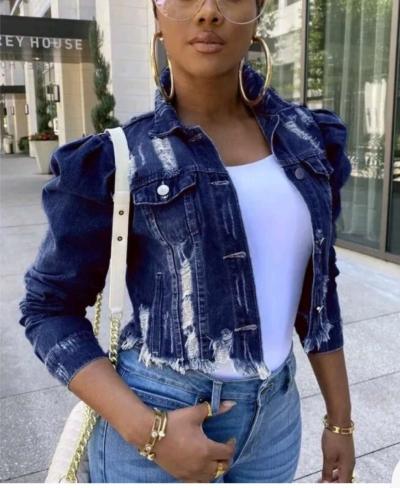 Womens cropped denim jackets - Thumbnail 2