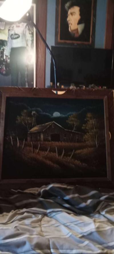 vintage velvet barn painting - Thumbnail 2