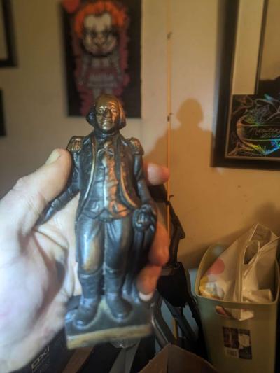 Antique George Washington 2 pc brass Bank - Thumbnail 2