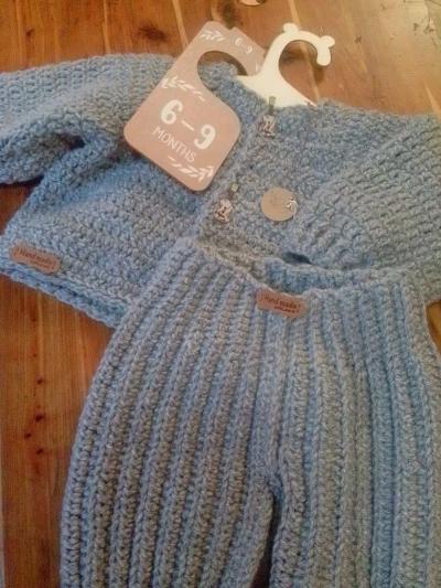 6 9 months baby sweater trouser set - Thumbnail 5
