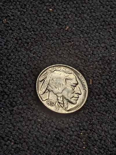 1937 D three legged buffalo nicke - Thumbnail 2