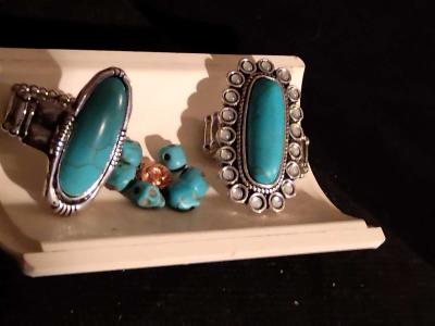 22 in Copper An Turquoise Necklace with a cross - Thumbnail 4