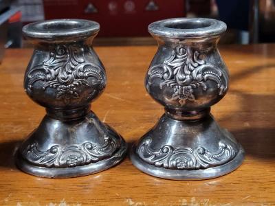 Silver candlestick holders - Thumbnail 2
