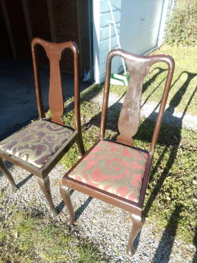 Antique sliding leaf dining table and 4 chairs - Thumbnail 3