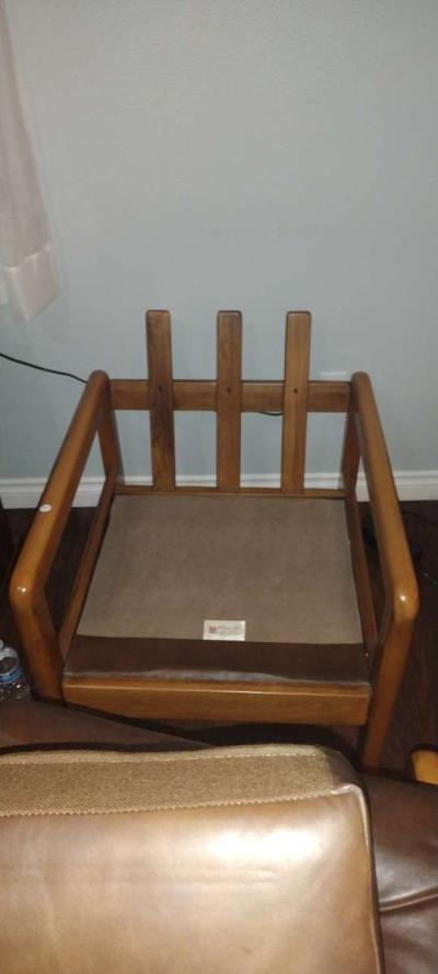 paoli brown leather armchair - Thumbnail 3