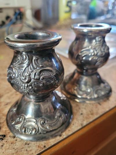 Silver candlestick holders - Thumbnail 3