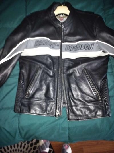Mens leather HarleyDavidson coat - Thumbnail 5