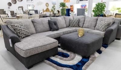 Bilgray pewter laf sectional seccional couch living room