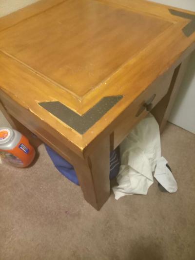 solid wood entertainment center with two end tables - Thumbnail 3