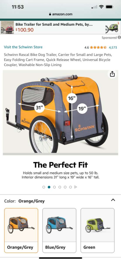 Schwinn dog trailer to attach to bike - Thumbnail 6