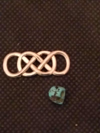 22 in Copper An Turquoise Necklace with a cross - Thumbnail 3