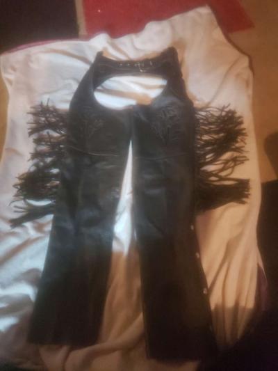 motorcycle leather chaps - Thumbnail 6