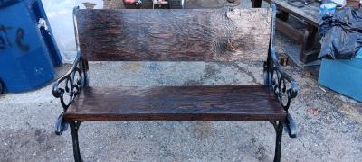 Wood and Cast Iron Bench - Thumbnail 3
