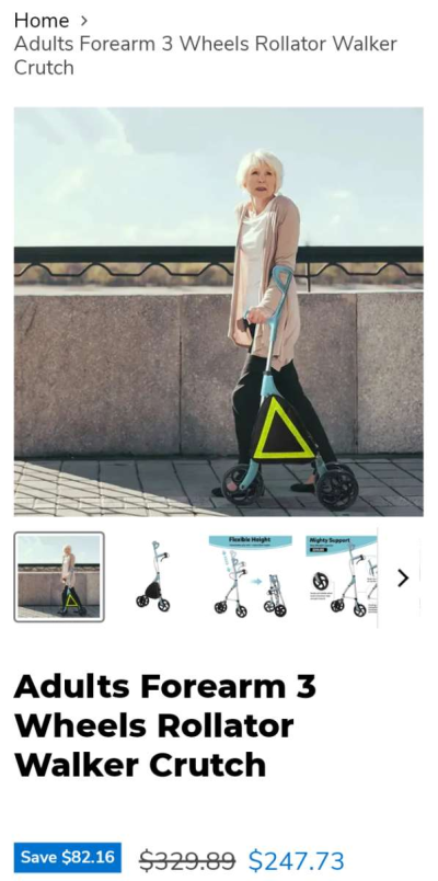 Forearm Rolling Crutch - Thumbnail 2