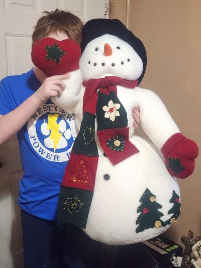 Vintage 3ft tall Snowman - Thumbnail 2