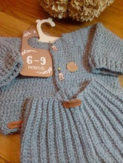 6 9 months baby sweater trouser set - Thumbnail 4
