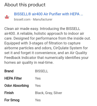 Bissell Air400 Hepa Air Purifier - Thumbnail 3
