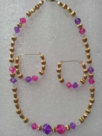 Pink and Purple Jewelry Set - Thumbnail 4