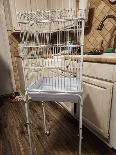 tall white wire birdcage - Thumbnail 3