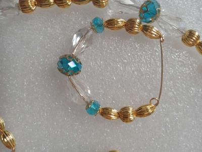 3PC Turquoise and Gold  is  Set - Thumbnail 4