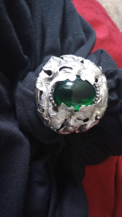 sterling silver bracelet with emerald - Thumbnail 4