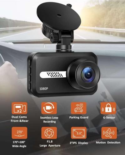 dash camera with front and rear camera accident lock - Thumbnail 6
