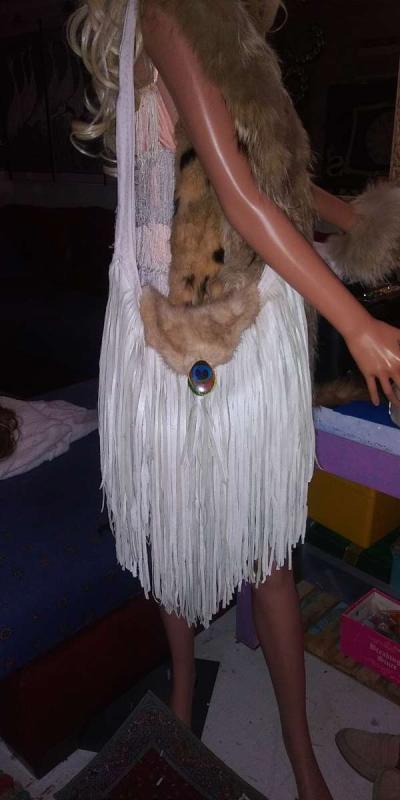 white leather fringe purse - Palm Springs, California