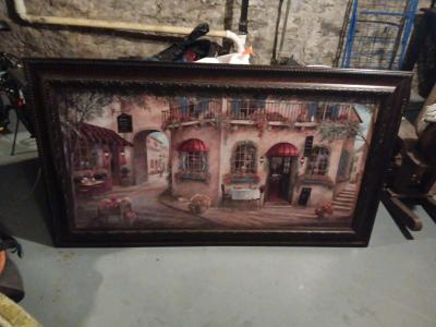 GINOS ITALIAN PIZZARIA FRAMED ART PRINT ON  CANVAS PAINTING