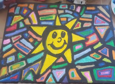 Sunshine Abstract Acrylic Original Painting - Thumbnail 2
