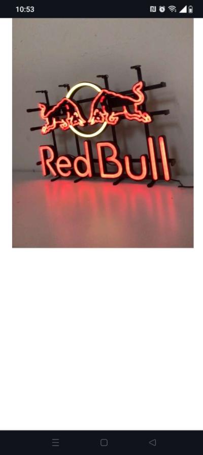 Red Bull refrigerator and neon Red Bull sign - Thumbnail 2